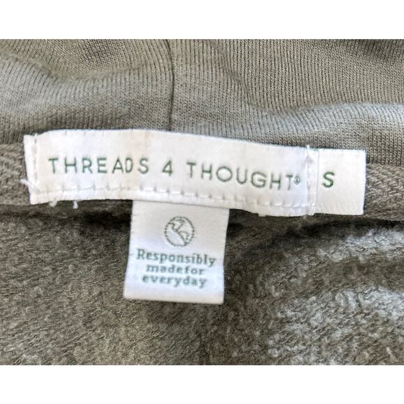 Threads 4 Thought Green Black Trim Modal Spandex Zip Front Hoodie - Picture 6 of 7